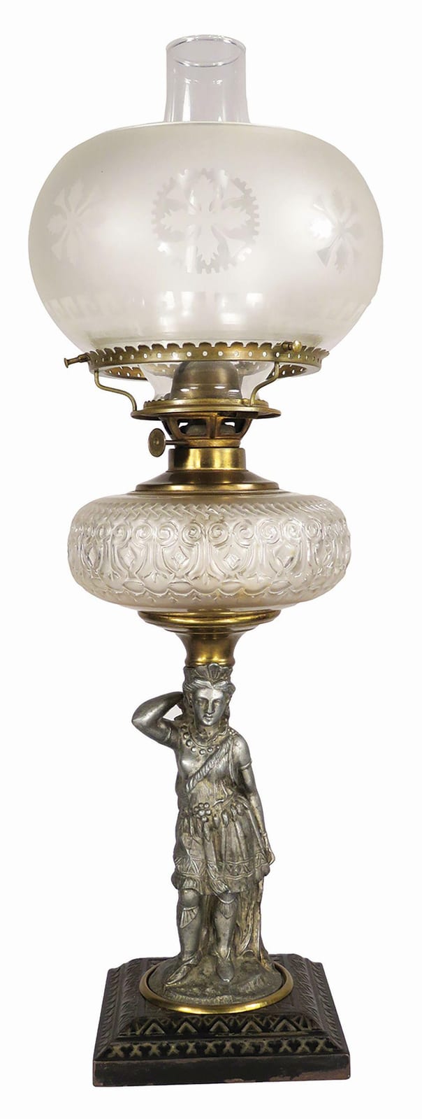 Fancy Antique Victorian Oil Lamp sold by Showtime Auction Services, lot 575 — auction record photograph