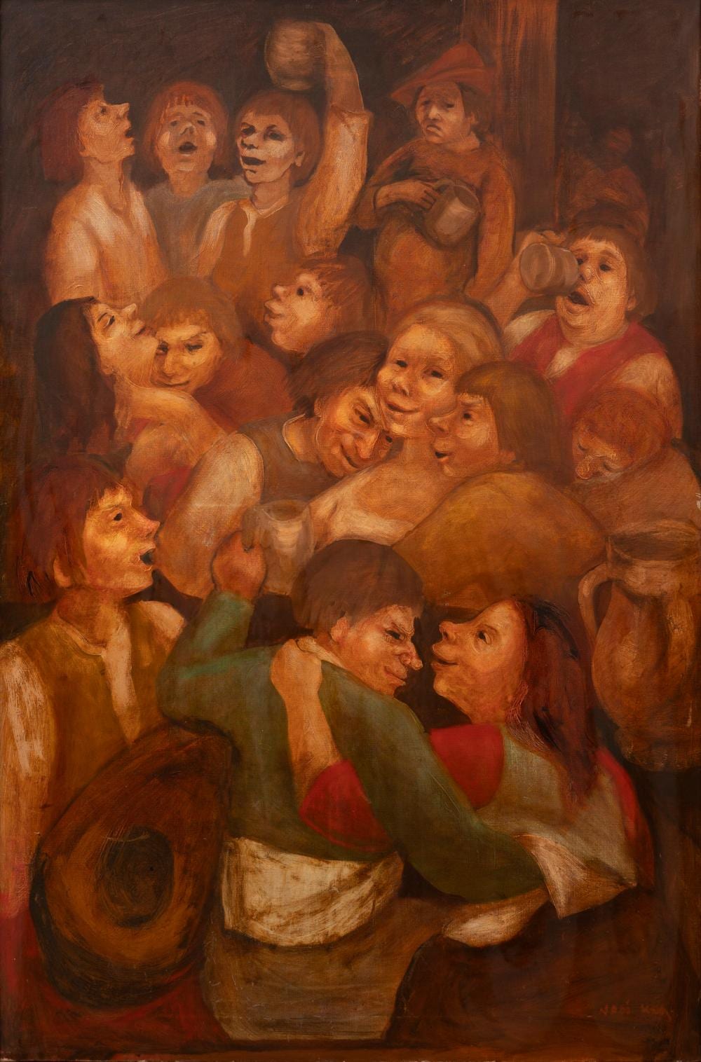 Nadi Ken comparable auction result: nadi ken scene from a pub