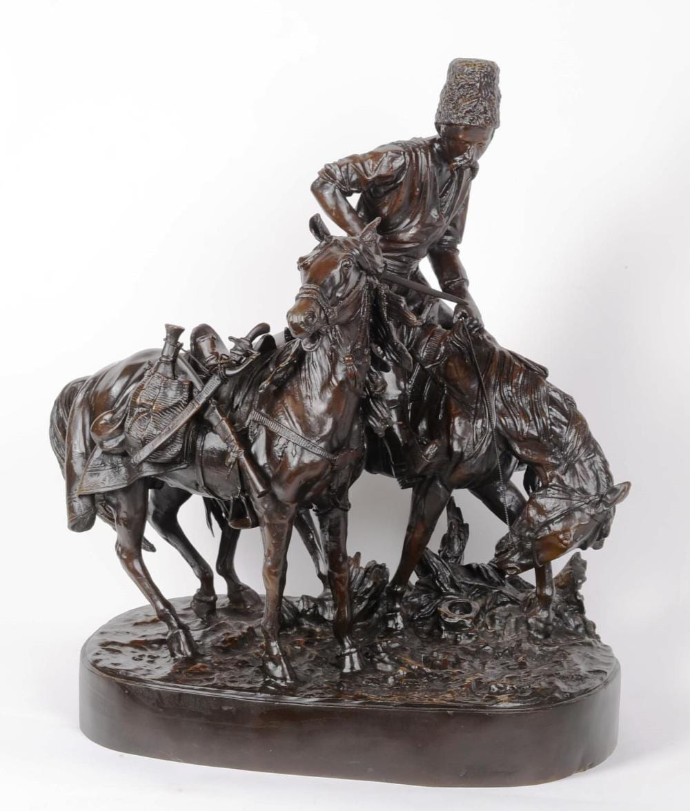 Evgenij Aleksandrovic Lansere comparable auction result: groupe bronze lanceray