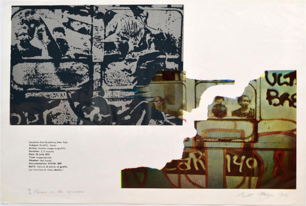 Bill Meyer comparable auction result: bill meyer faces in the window 1974 screenprint 9 25 51 x 70cm sheet size condition this work is in very good condition unfram