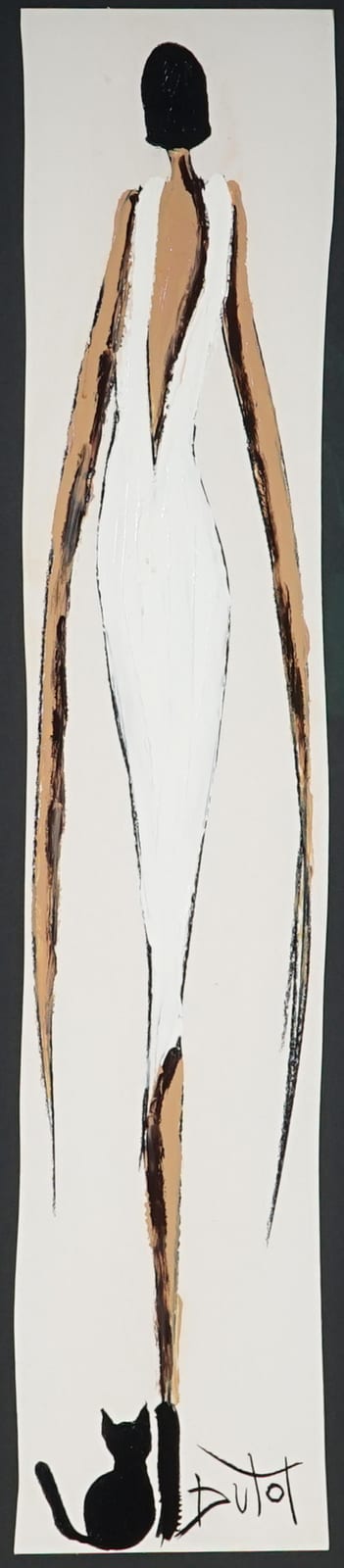 Bruno Dutot comparable auction result: bruno dutot 1962 woman cat 101 x 21 5 cm frame 119 x 38 x 3 cm