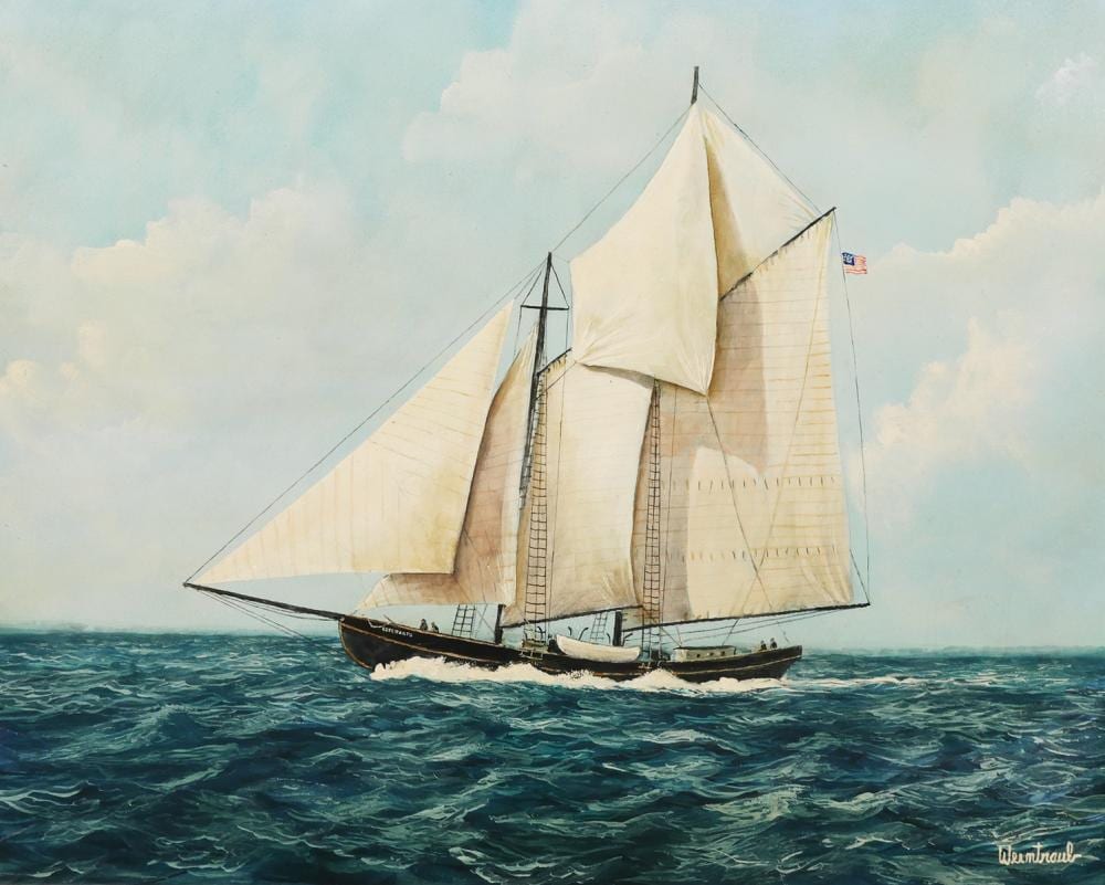 WEINTRAUB, Esperanto Sailing Ship Painting sold by Blackwell Auctions LLC, lot 82 — auction record photograph