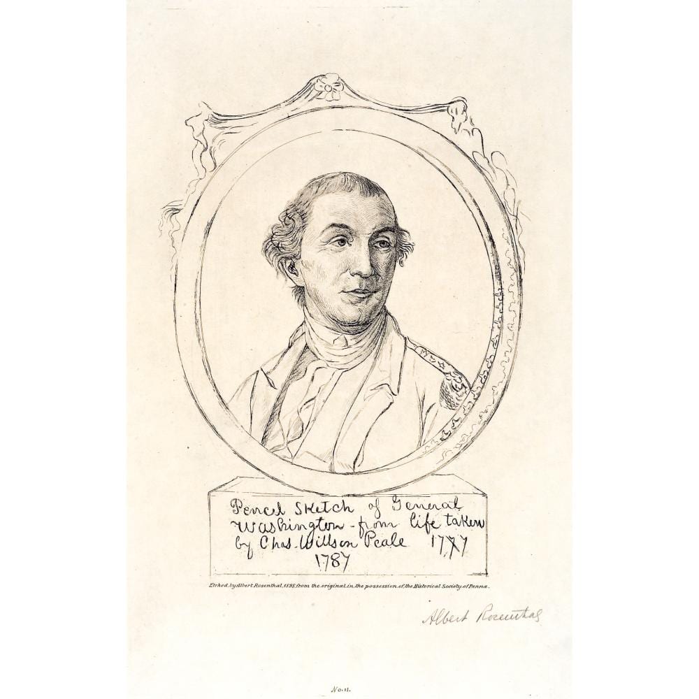 Albert Rosenthal comparable auction result: 1898 albert rosenthal signed pencil sketch of general washington