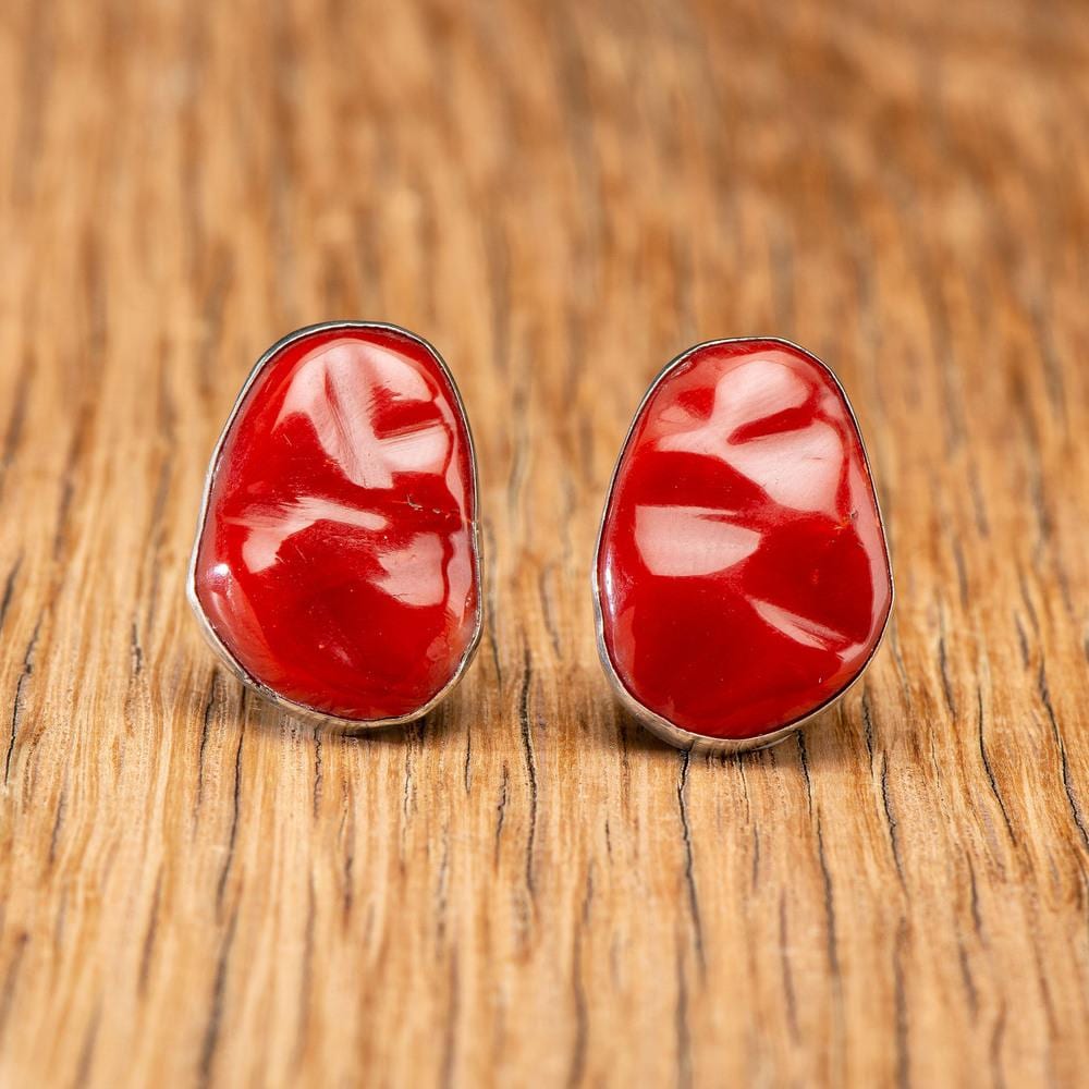 Leekya Deyuse comparable auction result: leekya deyuse zuni 1889 1966 attributed carved coral and silver post earrings