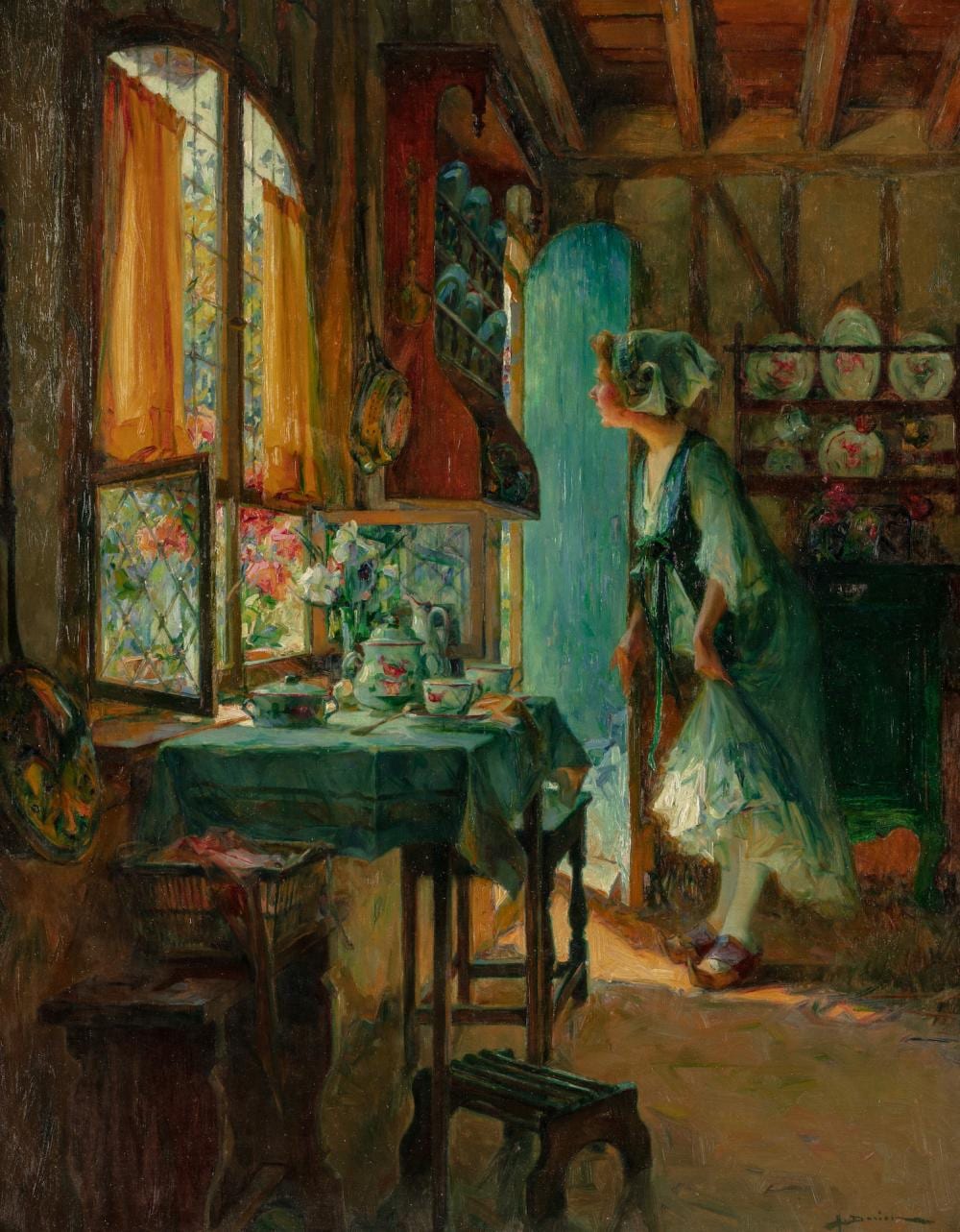 Henri-Gaston Darien comparable auction result: interi r med kvinne