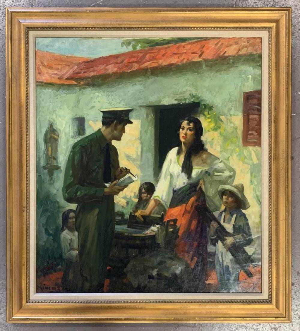 Lu Kimmel comparable auction result: lu kimmel 1905 1973 oil on canvas illustration