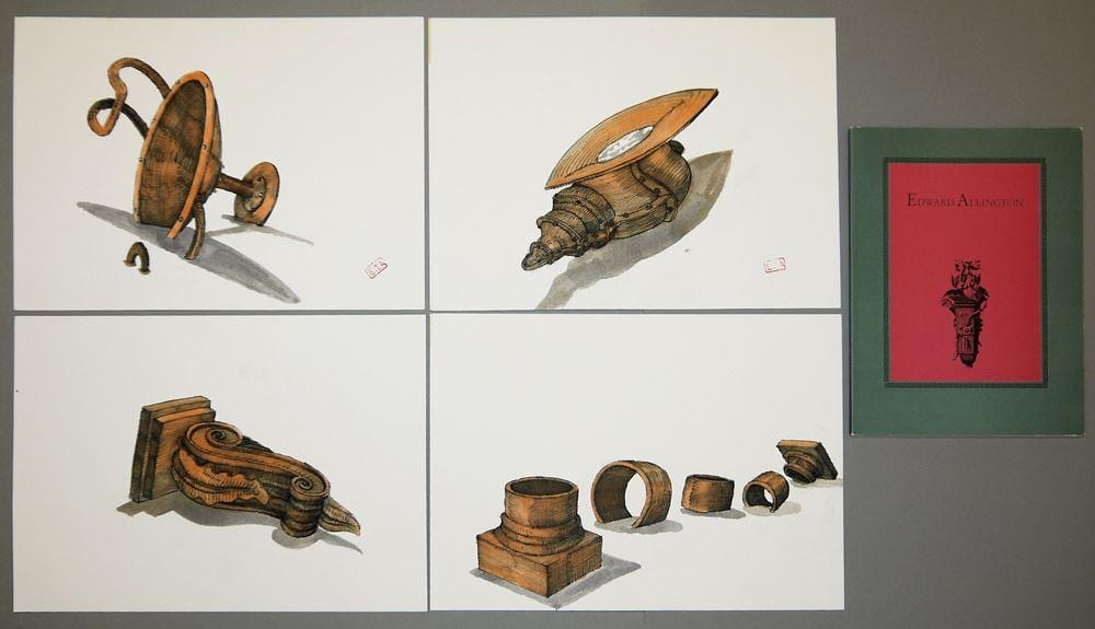 Edward Allington comparable auction result: edward allington 4 aquarelle ausstellungskatalog 1993