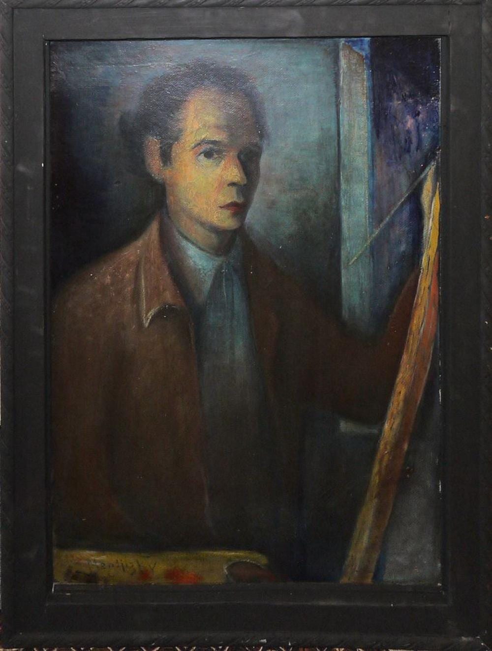 Maurice Mendjisky comparable auction result: maurice mendjisky maurycy medrzycki selbstportr t an der staffelei lgem lde vor 1920 gerahmt