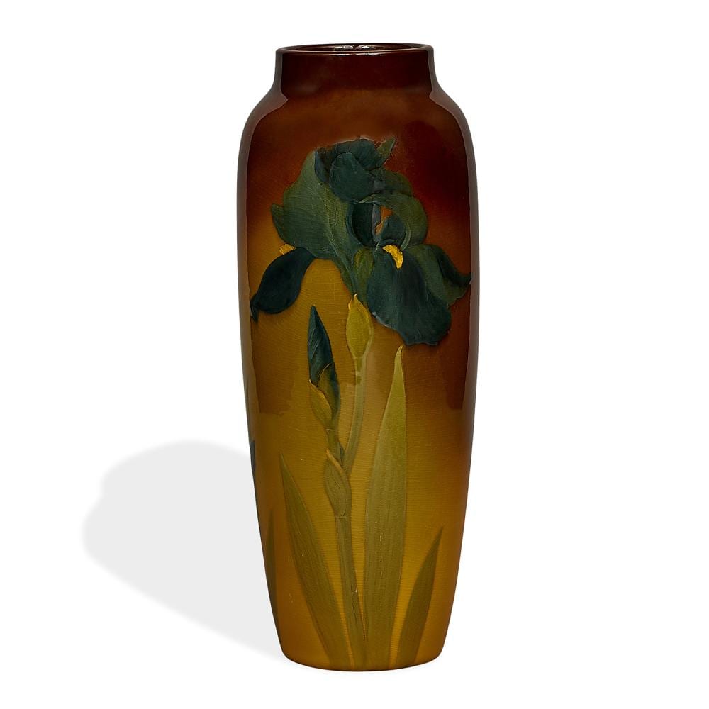 Sturgis Laurence comparable auction result: sturgis laurence 1870 1961 for rookwood pottery standard glaze vase with irises 907b 7 dia x 17 h