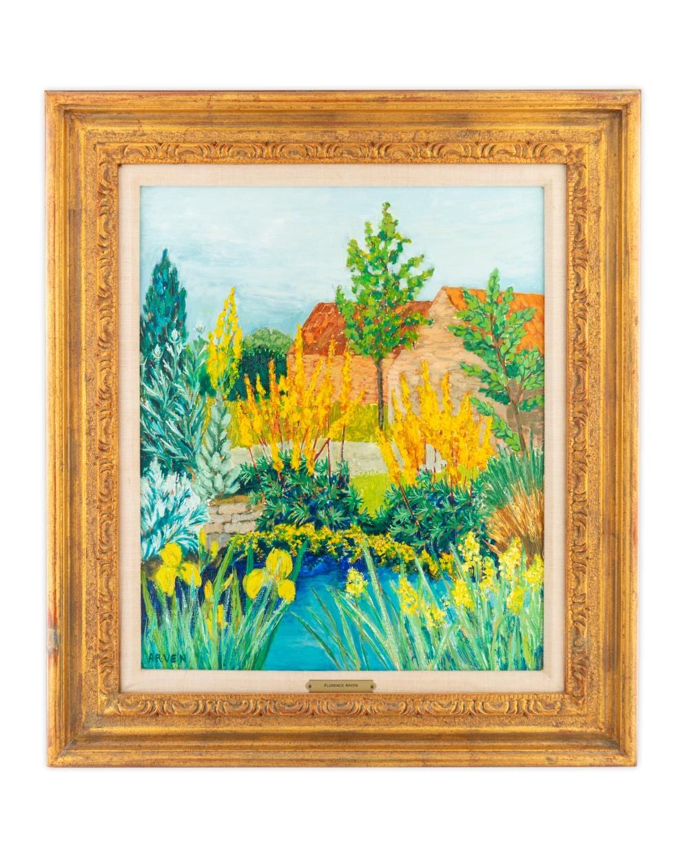 Florence Arven comparable auction result: florence arven french b 1952 houses in landscape