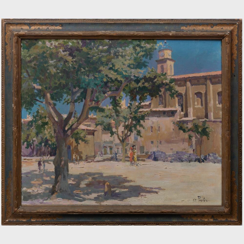 Antoine Ponchin comparable auction result: antoine ponchin 1872 1934 courtyard scene