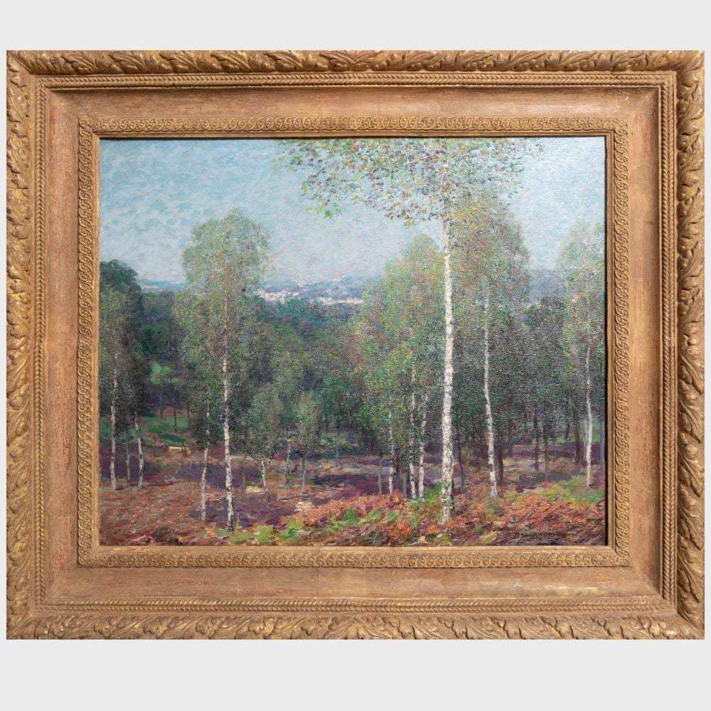 lawrence mazzanovich 1872 946 birch trees through a forest · STAIR · 2020-09-10 Lawrence Mazzanovich comparable auction result: lawrence mazzanovich 1872 946 birch trees through a forest