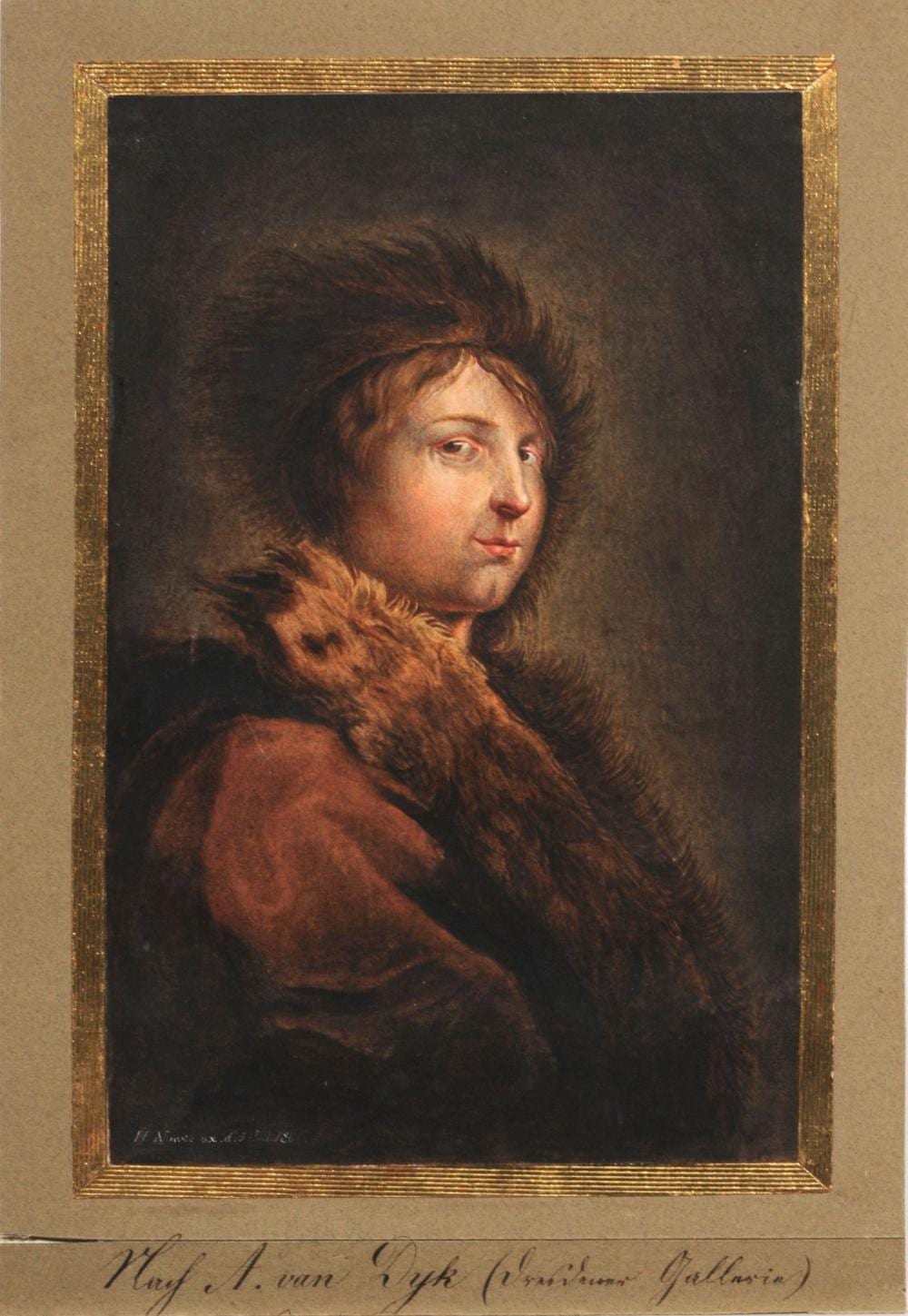Gustav Heinrich Naeke comparable auction result: gustav heinrich naeke junger mann mit pelzmuetze 1800