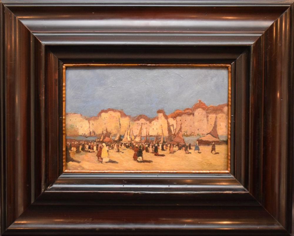 Georges Rose comparable auction result: georges rose france 1895 1951 oil on antique panel the regatta in cairo approx 8 inches x 12 1 2 inches signed lower right rose