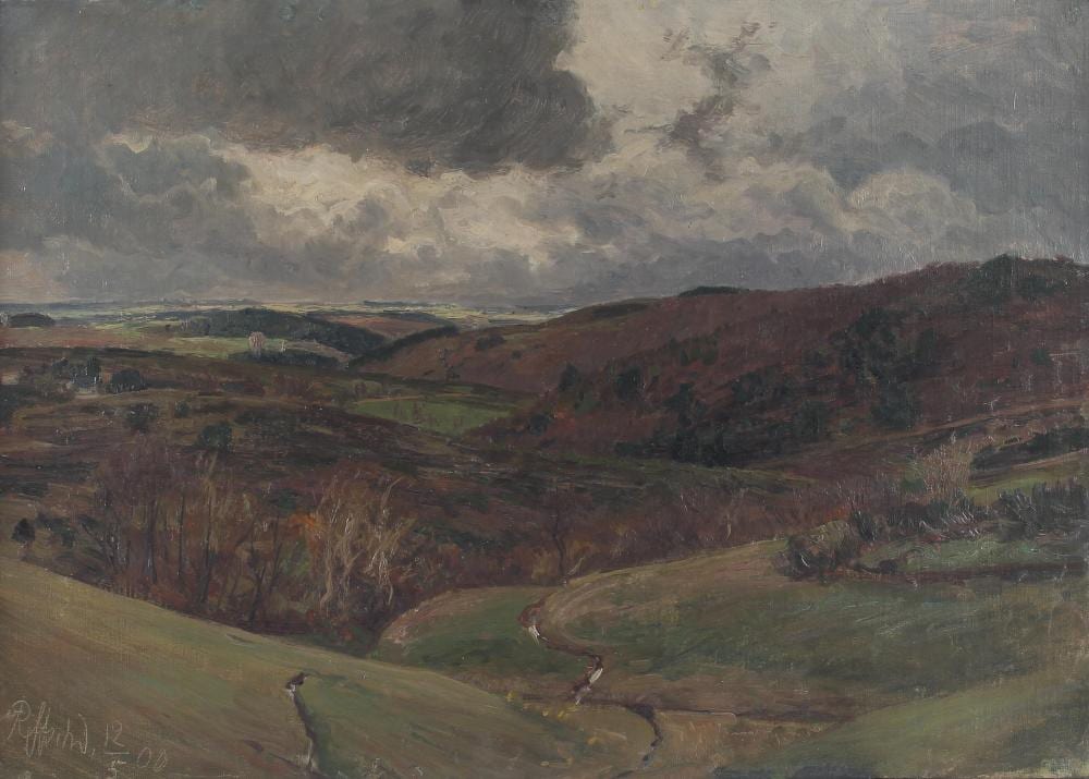 Heinrich Reifferscheid comparable auction result: heinrich reifferscheid 1872 1945 idyllische h gellandschaft charming hilly landscape