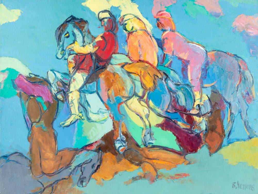 boris chetkov russian 1926 2010 a walk 1992 acrylic on canvas painting · Shapiro Auctions LLC · 2020-09-12 Boris Chetkov comparable auction result: boris chetkov russian 1926 2010 a walk 1992 acrylic on canvas painting