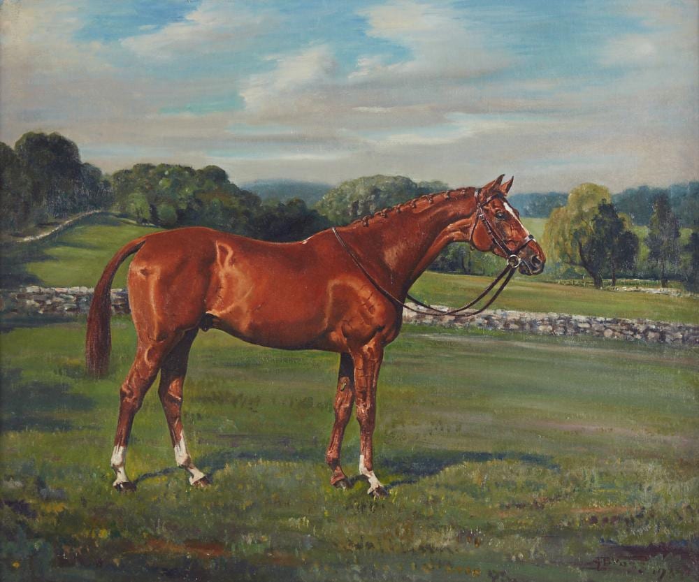 Franklin Brooke Voss comparable auction result: franklin brooke voss ulic portrait of thoroughbred oil on canvas