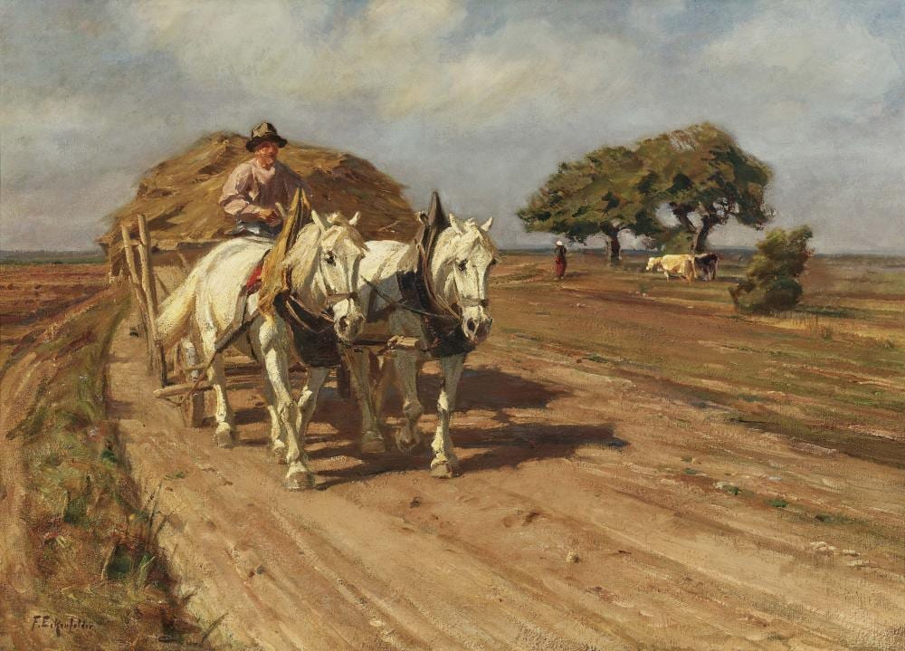 Friedrich Eckenfelder comparable auction result: friedrich eckenfelder 1861 bern 1938 balingen farmer with horse and cart