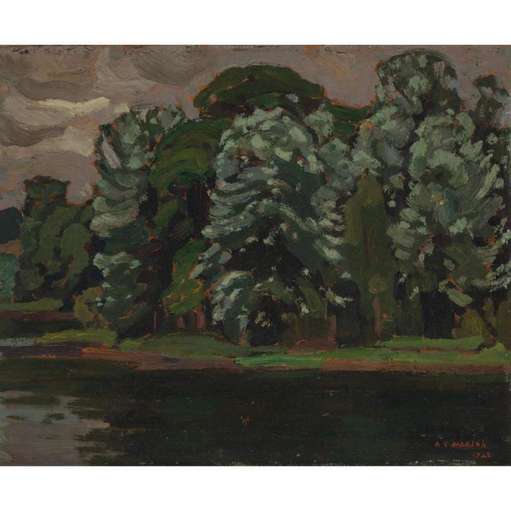 Alexander Young Jackson comparable auction result: alexander young jackson o s a r c a a souvenir of a june day oil on panel 8 5 ins x 10 5 ins 21 6 cms x 26 7 cms
