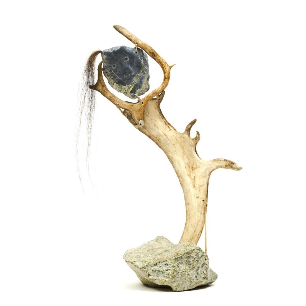 Matiusie Iyaituk comparable auction result: matiusie iyaituk 1950 shaman stone antler horse hair sinew 28 x 17 x 11 in 71 1 x 43 2 x 27 9 cm