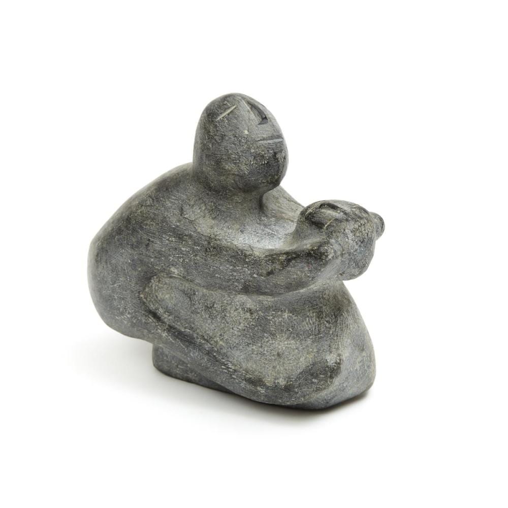 Luke Anowtalik comparable auction result: luke anowtalik 1932 2006 mother and child stone 7 25 x 7 x 4 in 18 4 x 17 8 x 10 2 cm