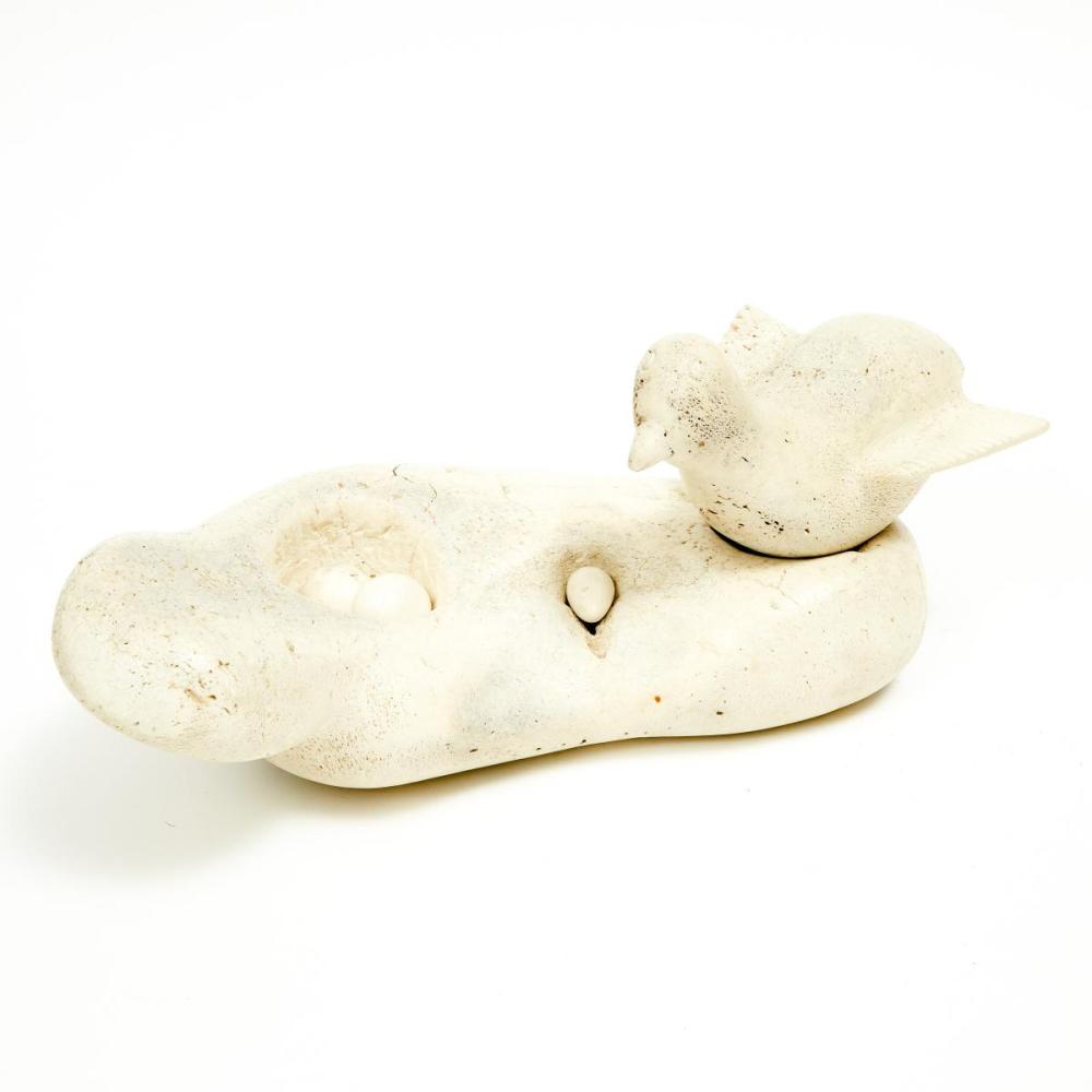 karoo ashevak 1940 1974 bird in nest with eggs bone 7 5 x 14 5 x 6 in 19 1 x 36 8 x 15 2 cm · Waddington's · 2020-09-16 Karoo Ashevak comparable auction result: karoo ashevak 1940 1974 bird in nest with eggs bone 7 5 x 14 5 x 6 in 19 1 x 36 8 x 15 2 cm