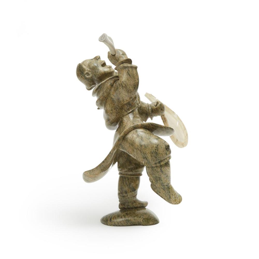 Davie Atchealak comparable auction result: davie atchealak 1947 2006 singing drum dancer stone antler gut sinew 21 5 x 18 x 11 in 54 6 x 45 7 x 27 9 cm
