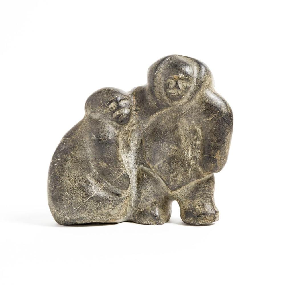 Barnabus Arnasungaaq comparable auction result: barnabus arnasungaaq 1924 2017 mother and child stone 8 x 8 x 3 5 in 20 3 x 20 3 x 8 9 cm