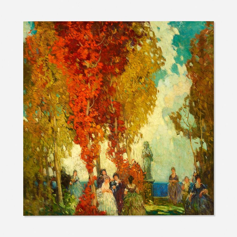 Frederic M. Grant comparable auction result: frederick milton grant figures in a landscape