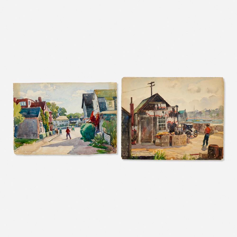 Joseph Newman, two works sold by Rago Arts and Auction Center, lot 754 — auction record photograph