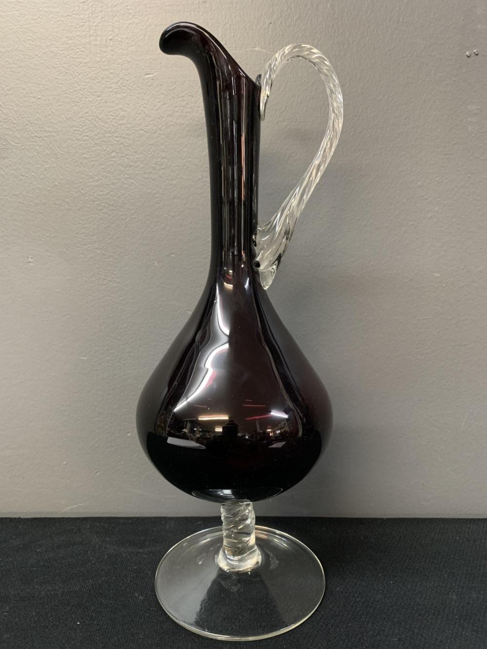 Hand Blown American or Venetian Amethyst Glass Pitcher sold by Kavanagh Auctions, lot 21 — auction record photograph