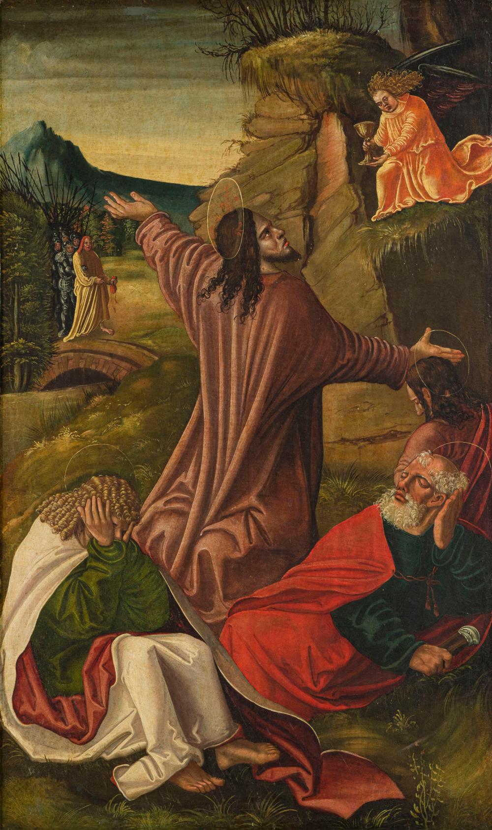 Michael Wohlgemuth comparable auction result: michael wohlgemuth 1434 1519 entourage de christ et les ap tres endormis huile sur panneau 136x87 cm