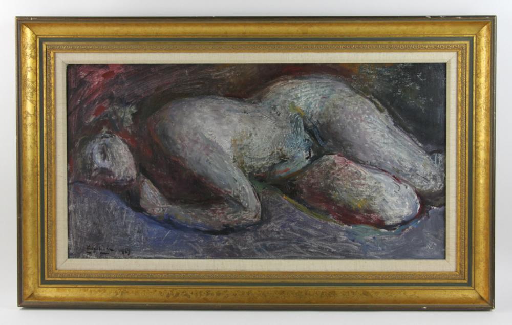 rubens capaldo reclining nude oil on canvas · Kaminski Auctions · 2020-09-20 Rubens Capaldo comparable auction result: rubens capaldo reclining nude oil on canvas
