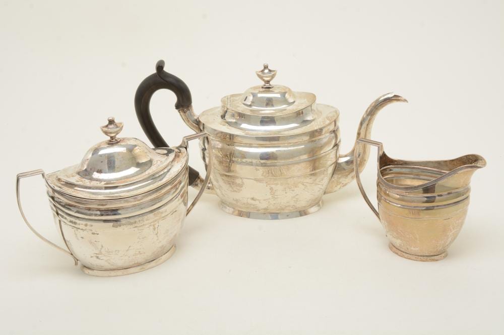 Hugh Wishart comparable auction result: hugh wishart colonial american coin silver three piece