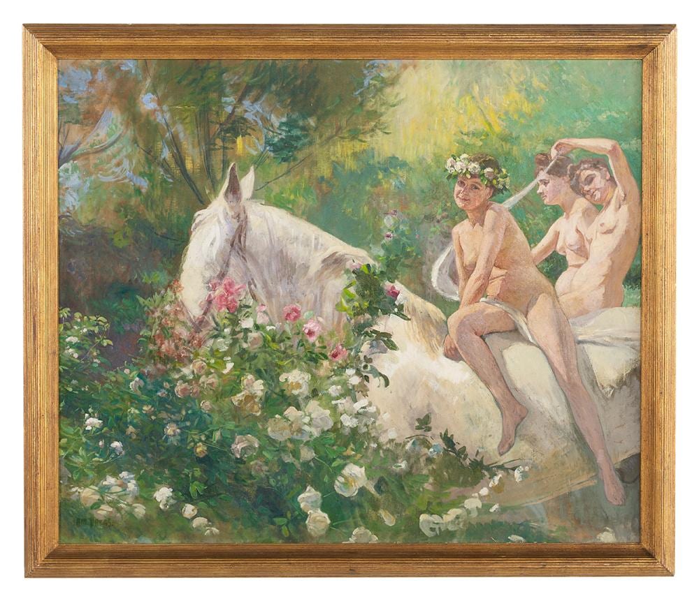 Antoine Daens comparable auction result: antoine daens french belgian 1871 1946 allegorie du printemps