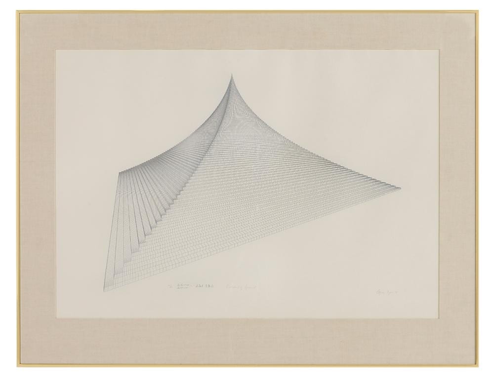 Agnes Denes comparable auction result: agnes denes hungarian american b 1938 probability pyramid