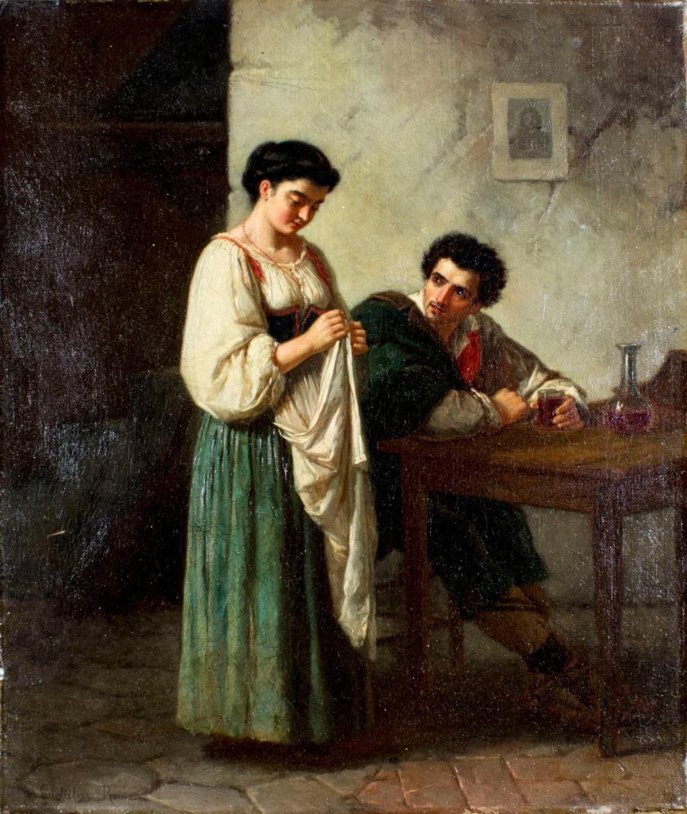 Gennaro Guglielmi comparable auction result: gennaro guglielmi italy 1804 1887 oil painting antique