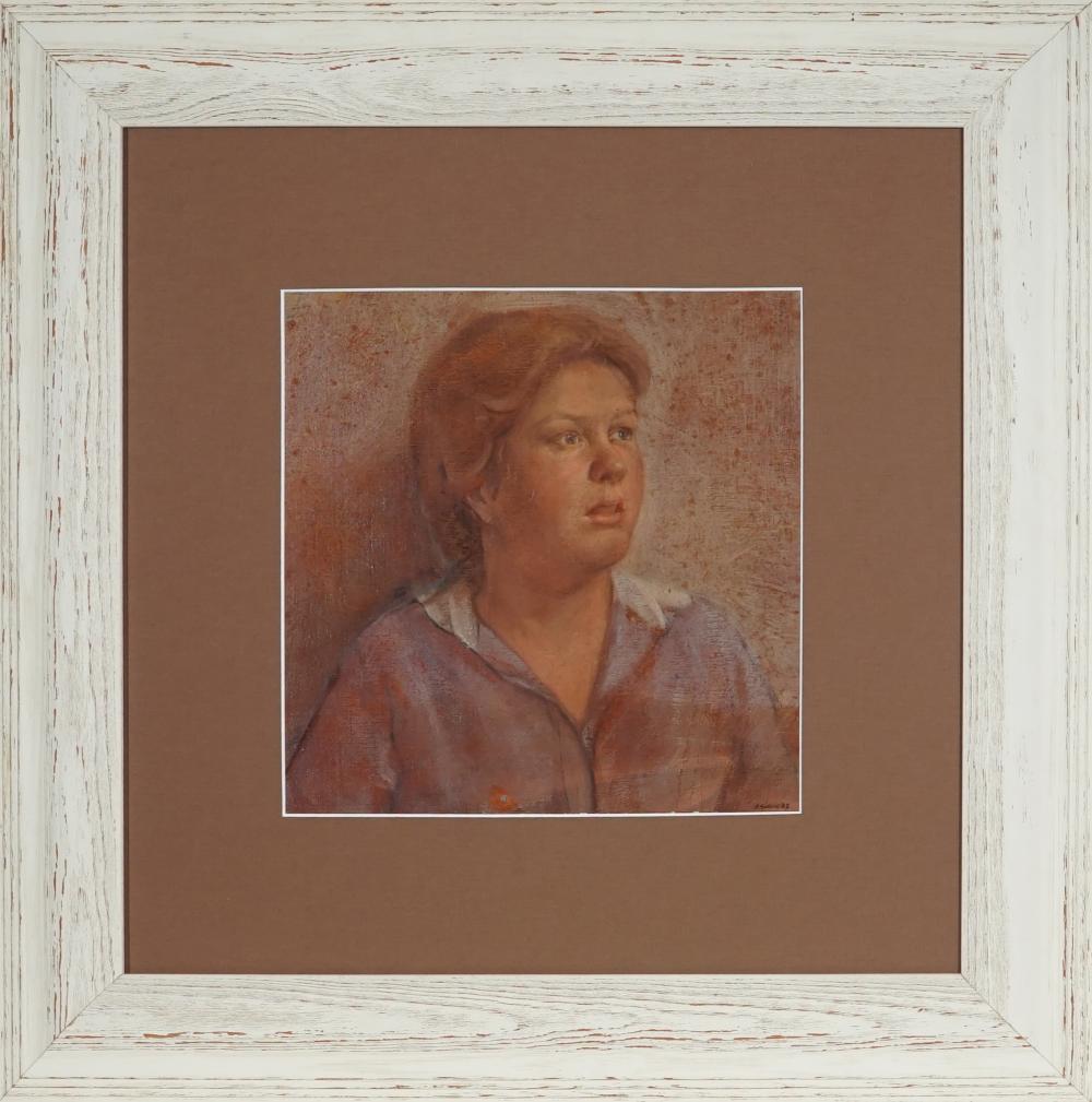 Francis Giacco comparable auction result: francis giacco 1955 school girl 1983 27 x 27 cm frame 58 x 58 x 2 cm