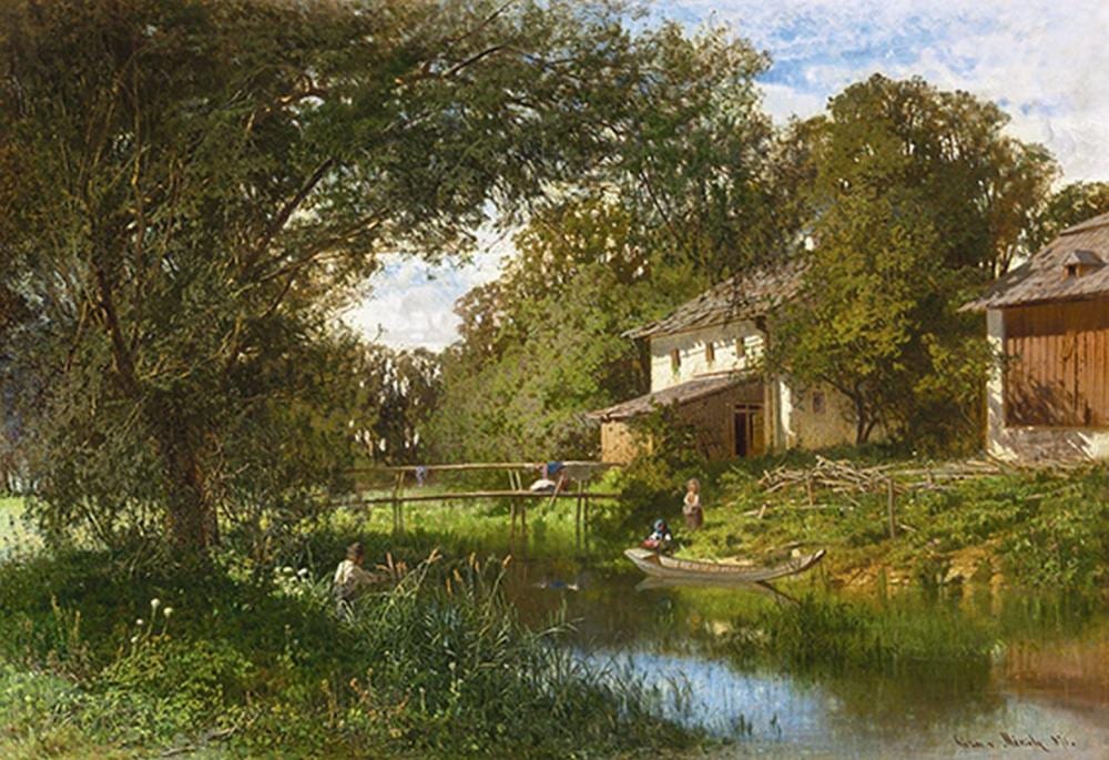 Riverside with Children, 1871 comparable sale