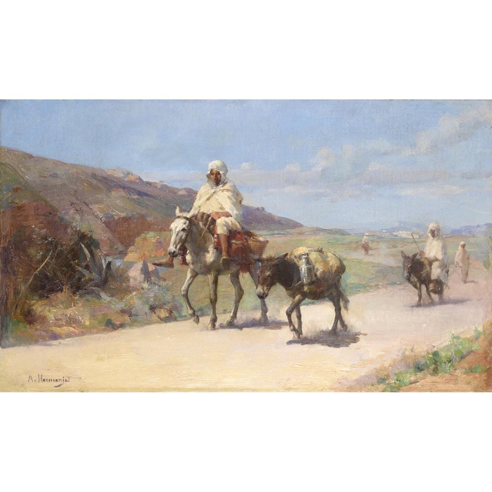 Abraham Hermanjat comparable auction result: abraham hermanjat 1862 1932 retour de march back from the market huile sur toile