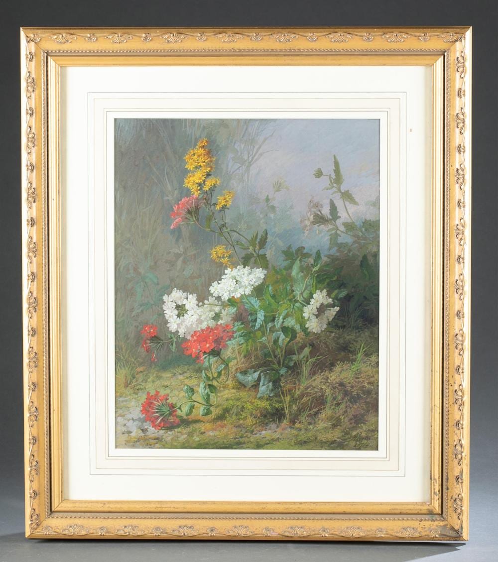 francois rivoire flowers 1871 watercolor · Quinn's Auction Galleries · 2020-09-26 François Rivoire comparable auction result: francois rivoire flowers 1871 watercolor