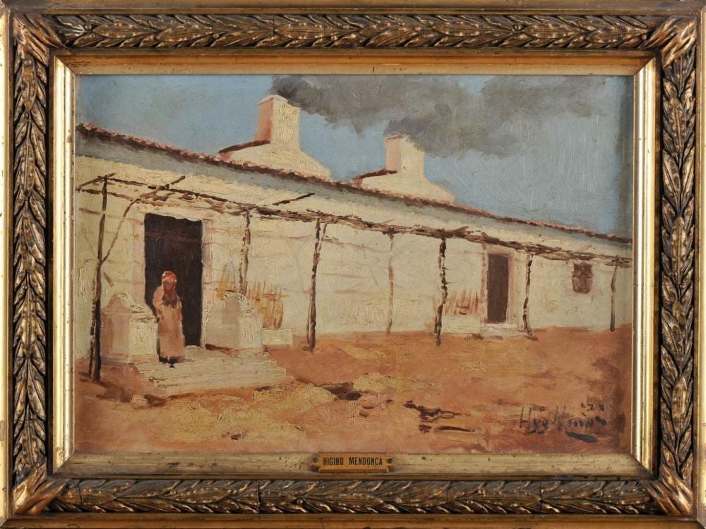 figure at the door of houses · Cabral Moncada Leilões · 2020-09-28 António Higino de Magalhaes Mendonça comparable auction result: figure at the door of houses