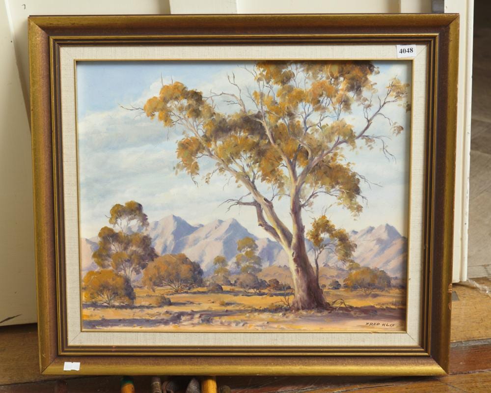 Fred Klix comparable auction result: fred klix the heysen range flinders range sa oil on board 36 x 43cm leonard joel local delivery size small