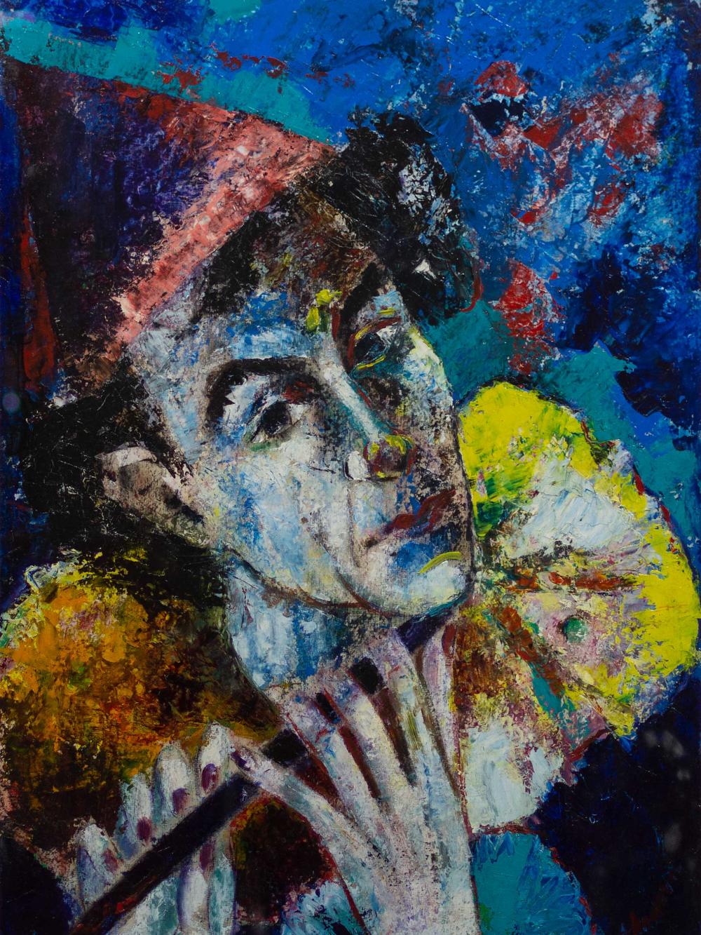 marguerite acarin akarova belgian 1904 1999 oil clown playing a flute signed 65 x 44 · 5th Avenue Auctioneers · 2020-10-11 Marguerite Acarin Akarova comparable auction result: marguerite acarin akarova belgian 1904 1999 oil clown playing a flute signed 65 x 44