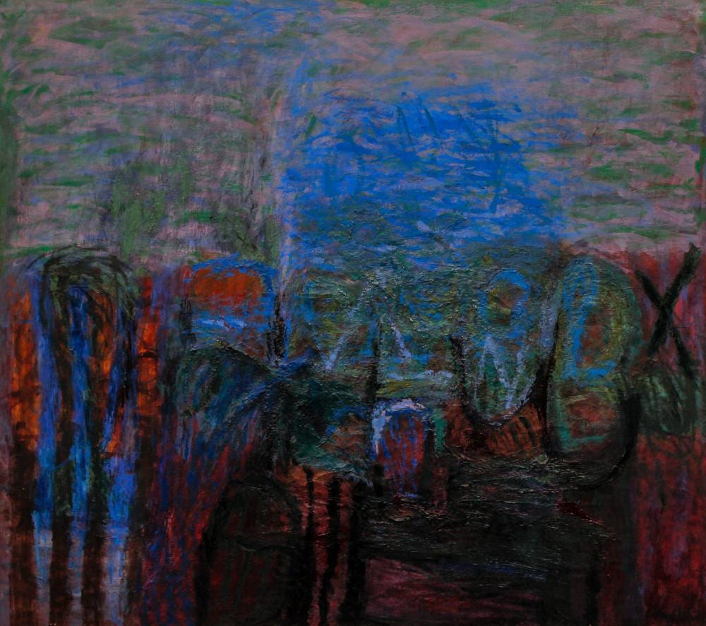 Graham Coughtry comparable auction result: graham coughtry 1958 oil moonlit interior