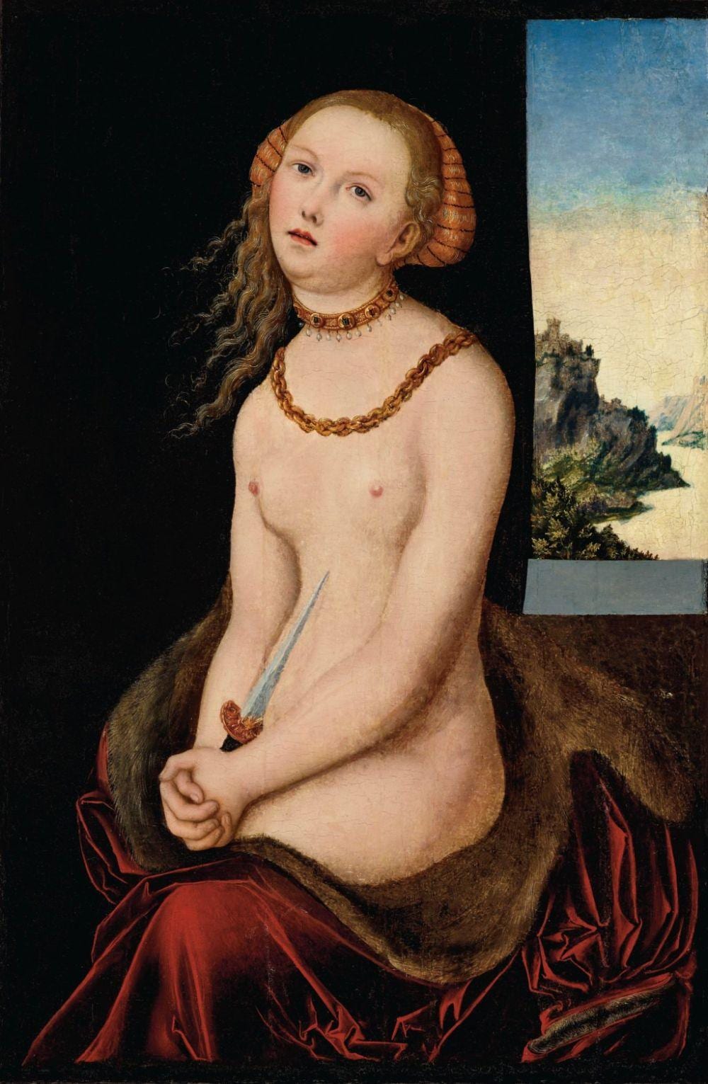 Lucas Cranach I (Kronach 1472-1553 Weimar) - Lucretia comparable sale