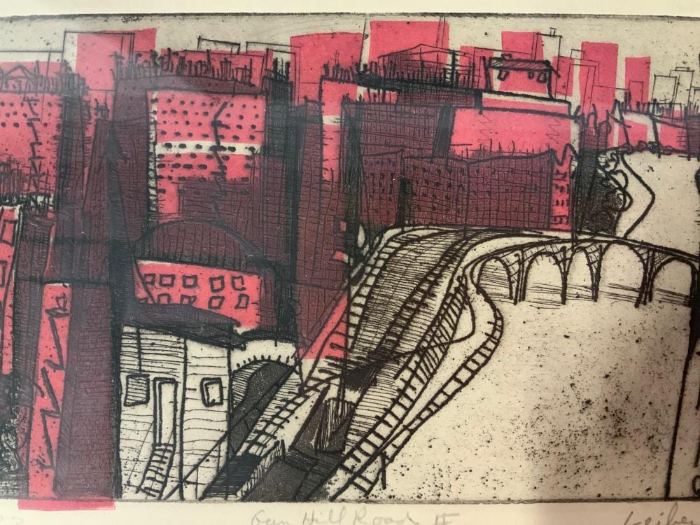 Gerson Leiber comparable auction result: gerson leiber signed gun hill road etching