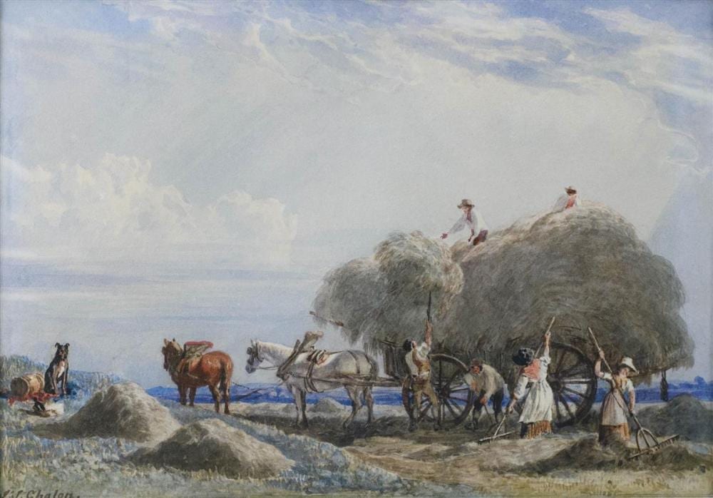 John James Chalon comparable auction result: john james chalon british 1778 1854 loading the haycart watercolor and graphite 71 4 x 10 1 4 in
