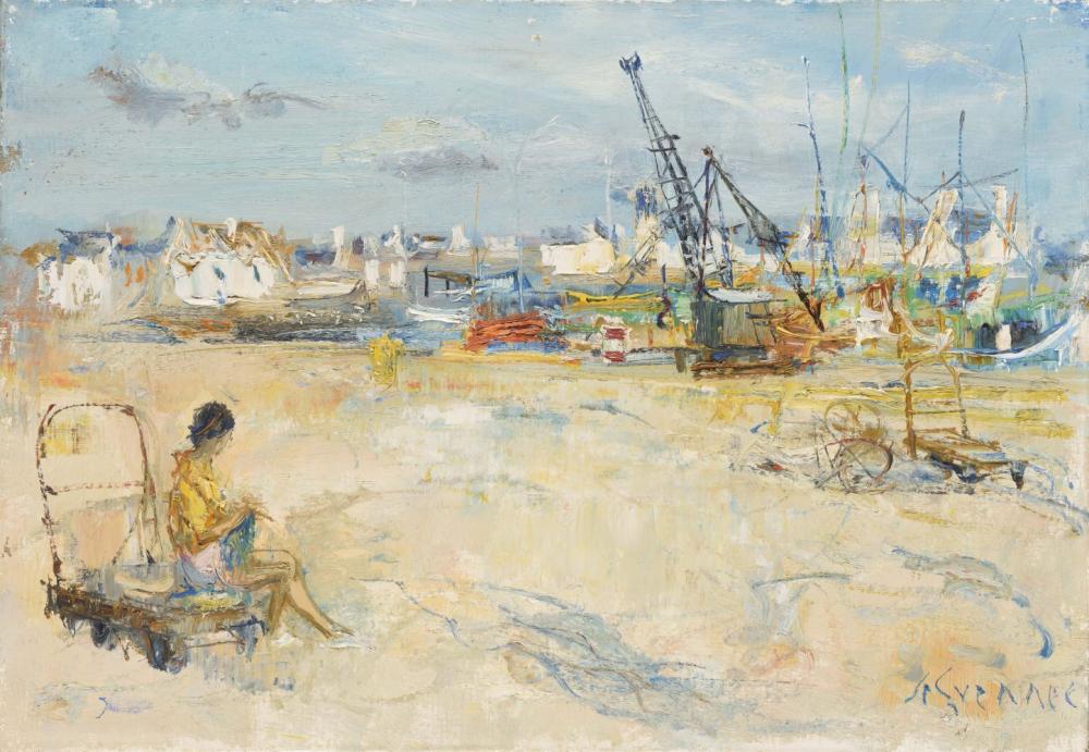 jean le guennec fra 1924 1988 femme assise dans un port sign le guennec en bas droite huil · Osenat · 2020-10-18 Jean LeGuennec comparable auction result: jean le guennec fra 1924 1988 femme assise dans un port sign le guennec en bas droite huil