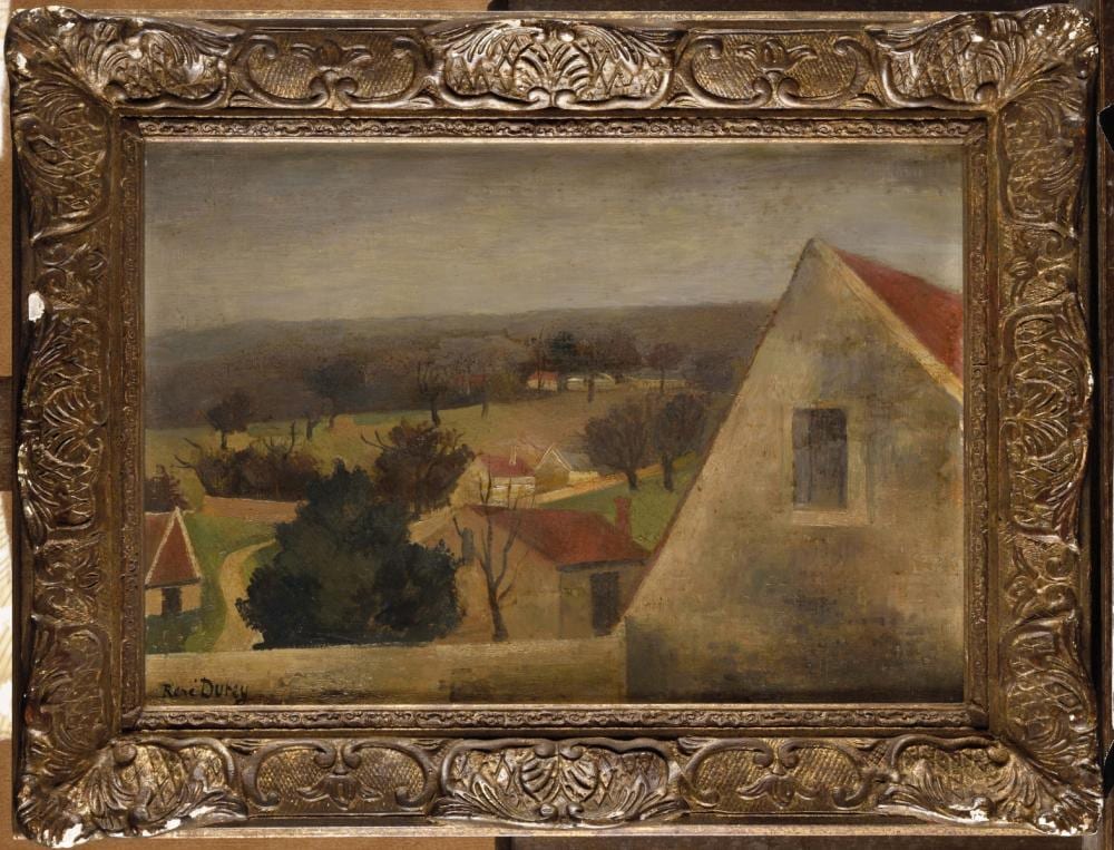 René Durey comparable auction result: ren durey 1890 1959 paysage aux toits rouges hu